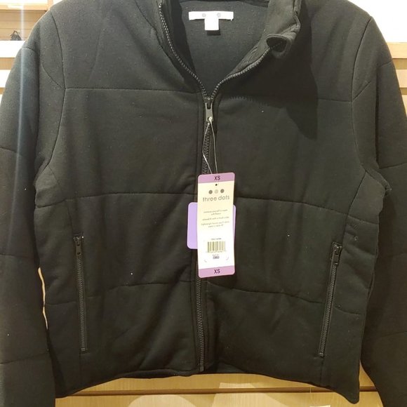 Three Dots Women Quilted Jacket --Black - Picture 7 of 8